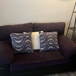 Purple Couch and Loveseat