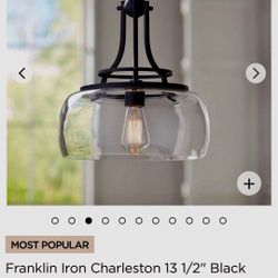Pottery barn Rustic Large Glass Pendant 