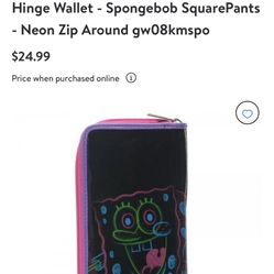 Wallet SpongeBob New With Tags Great For Stocking Stuffer