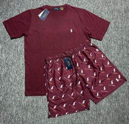 Burgundy Polo  Short Set $55