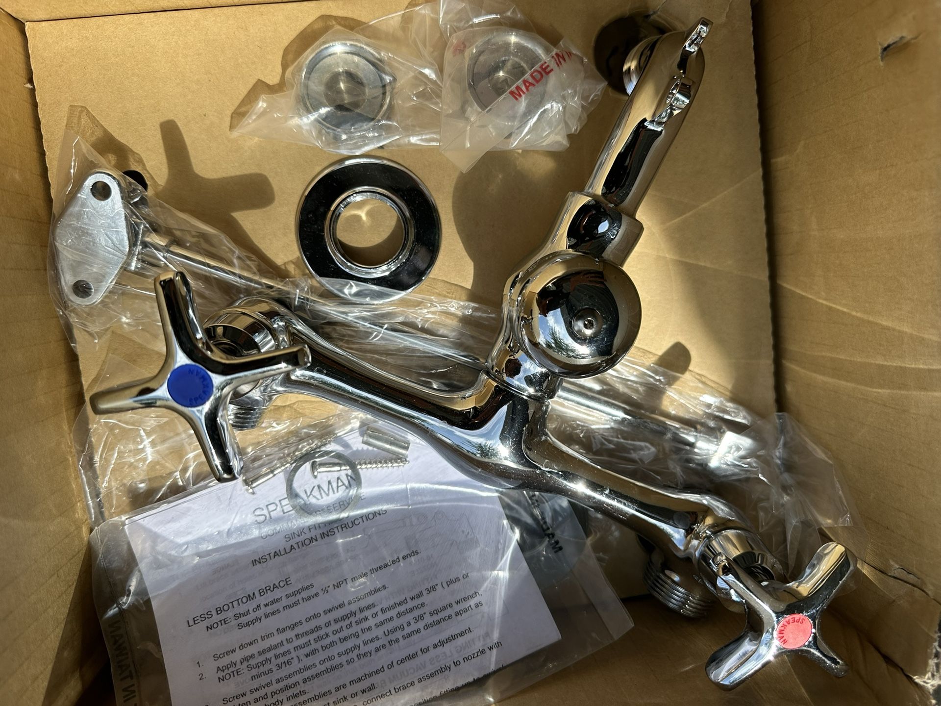 Chrome, Wall-Mount, Sink Faucet