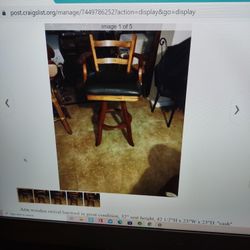 Wooden Swivel Bar Stool