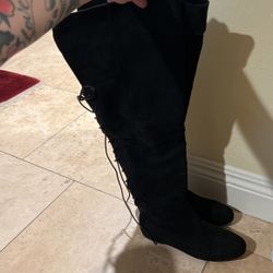 Black Thigh High Boots 