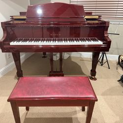 Samick SG-150c Mahogany Baby Grand Piano with Bench