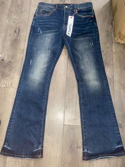 Alloy Distressed Flared Denim Jeans Purple Brand