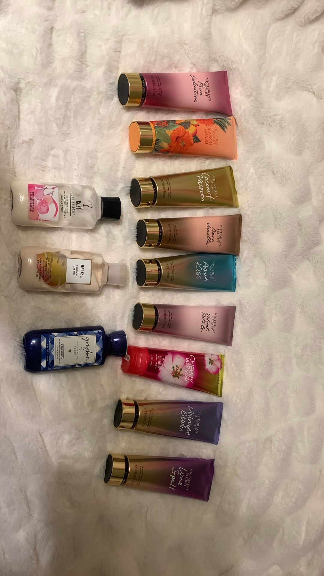 victoria secret and bath and body works lotions