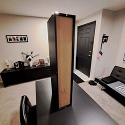 Tall Black Storage Cabinet with Lock