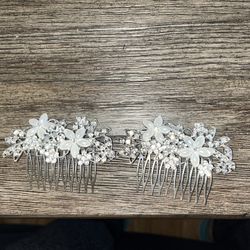 Wedding Pearl Hair Combs Set Of 3