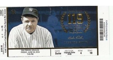 2014 Jeters last year ticket stub face value 190 and laminated south philly