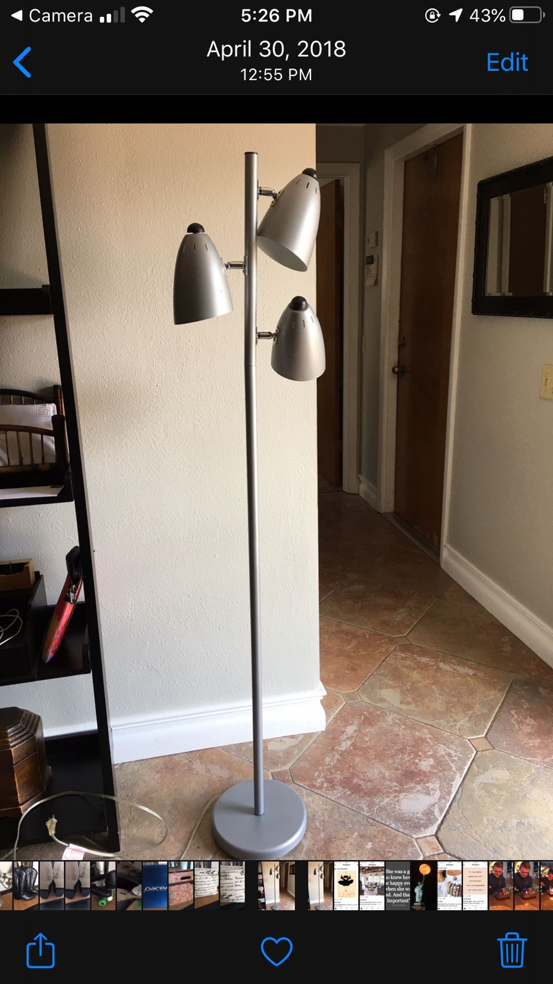 LAMP SELF STANDING FLOOR LAMP/MID CENTURY