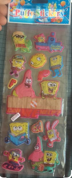 Vintage SpongeBob Puffy Stickers. New