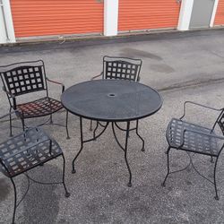 Wrought Iron Patio Dining Set 5 Pc
