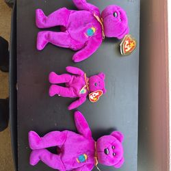 Ty Beanie Babies Millennium Bears Lot (3) – With Tags – 2000 Edition