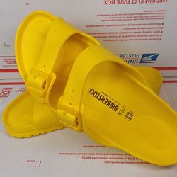 Used Birkenstock Yellow Slip-On Sandals Unisex Size 44 285 M11