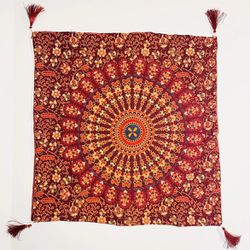 Mandala Bohemian Tassel Pillow Cover With Zip Closure, BRAND NEW!