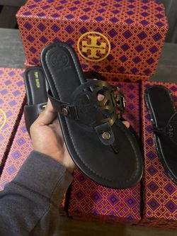 Brand New Tory Burch Matt Black Miller Sandals 