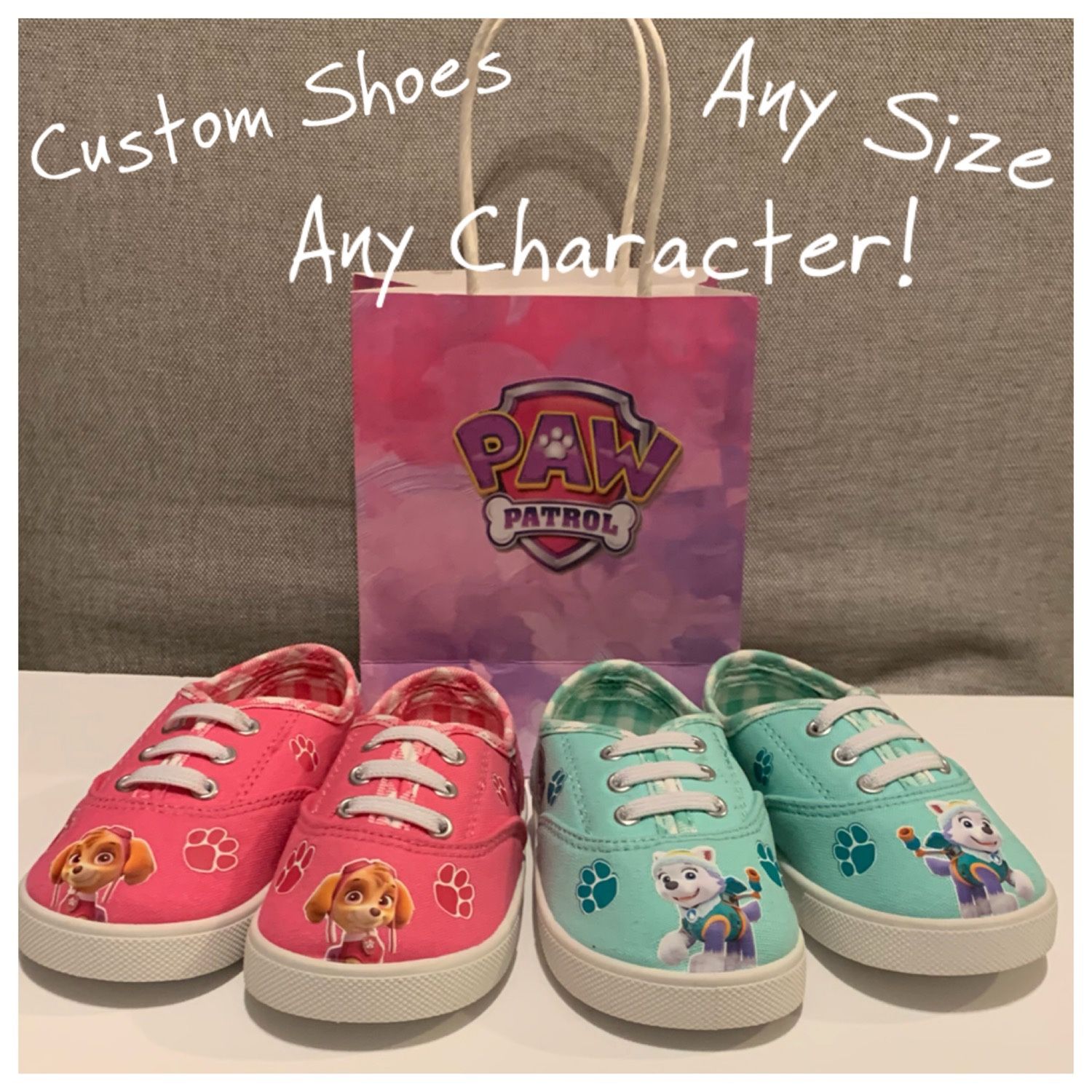 Custom Paw Patrol Kids Shoes (Picture Size 6)