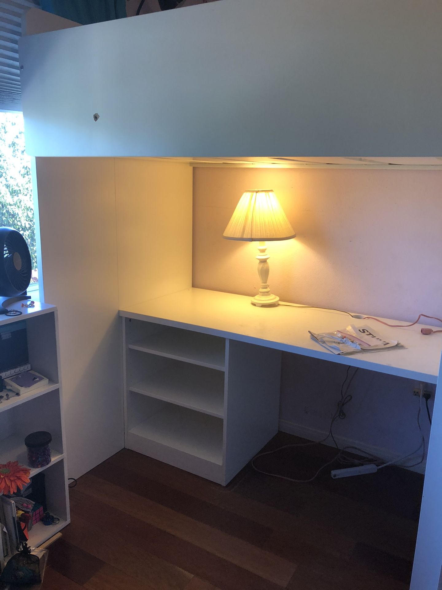 Loft Bed with desk and wardrobe -IKEA