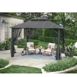 Parksbury 10 ft. x 12 ft. Antique Pewter Hard Top Gazebo