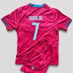 Ronaldo Kids Set Portugal 2026 Soccer Jersey