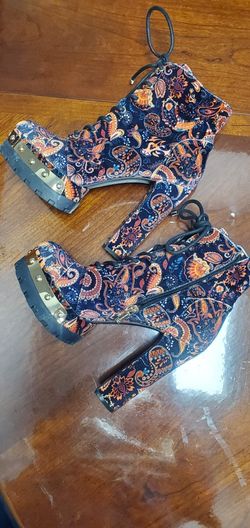 JS-IRELLA Autumn Combo Paisley Print Velvet