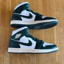 New Nike Air Jordan 1 Mid White Oxidized Green Sail Women’s 10, Men’s 8.5