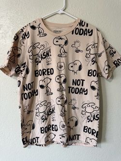 Peanuts Snoopy Cotton T-shirt Snoopy Size M Graphics All Over Print