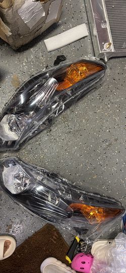 For2006-2011 Honda Civic Sedan OE Style Chrome Housing Amber Corner Headlights Lamp