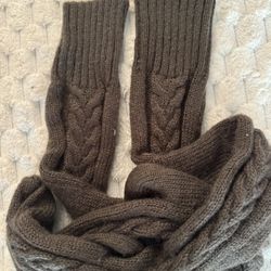 Woman’s Brown Thigh High Leg Warmers