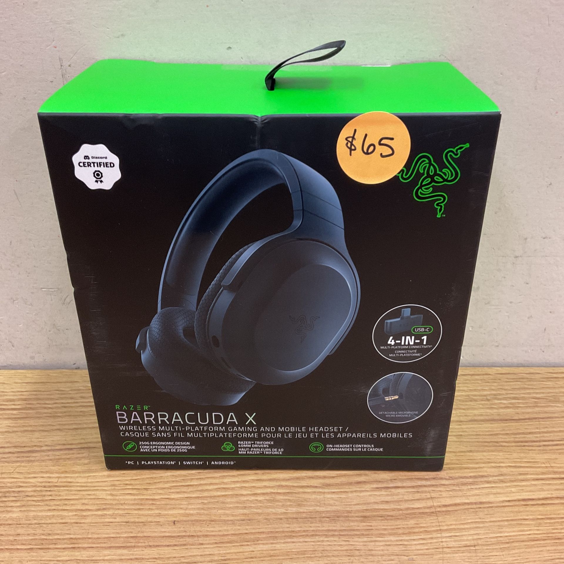 RAZER BARRACUDA X WIRELESS MULTI-PLATFORM GAMING AND MOBILE HEADSET.