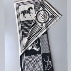 Long H Horse Cashmere Shawl