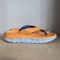 Hoka One One Ora Recovery Flip Flop Sandal Blazing Orange Lunar Rock Men’s Size 12