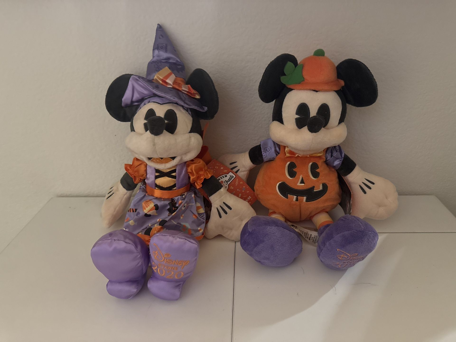 Mickey And Minnie Halloween Plushies