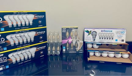 Assortment of Used and New LED Light Bulbs