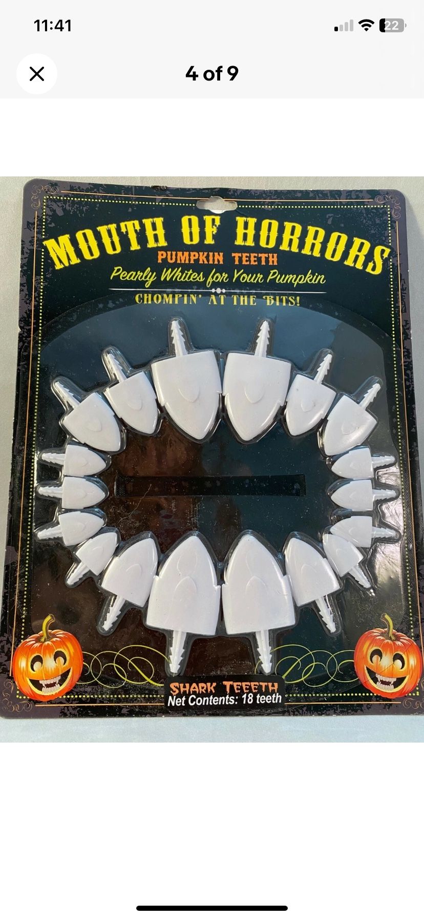 Teeth For Pumpkin shark Halloween Decoration, Prop Pumpkin Carving