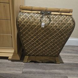 Wooden Weave Storage Basket or Laundry Hamper