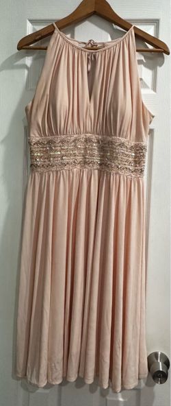 8 Petite  Pink Halter Midi Dress with Sequin Waist