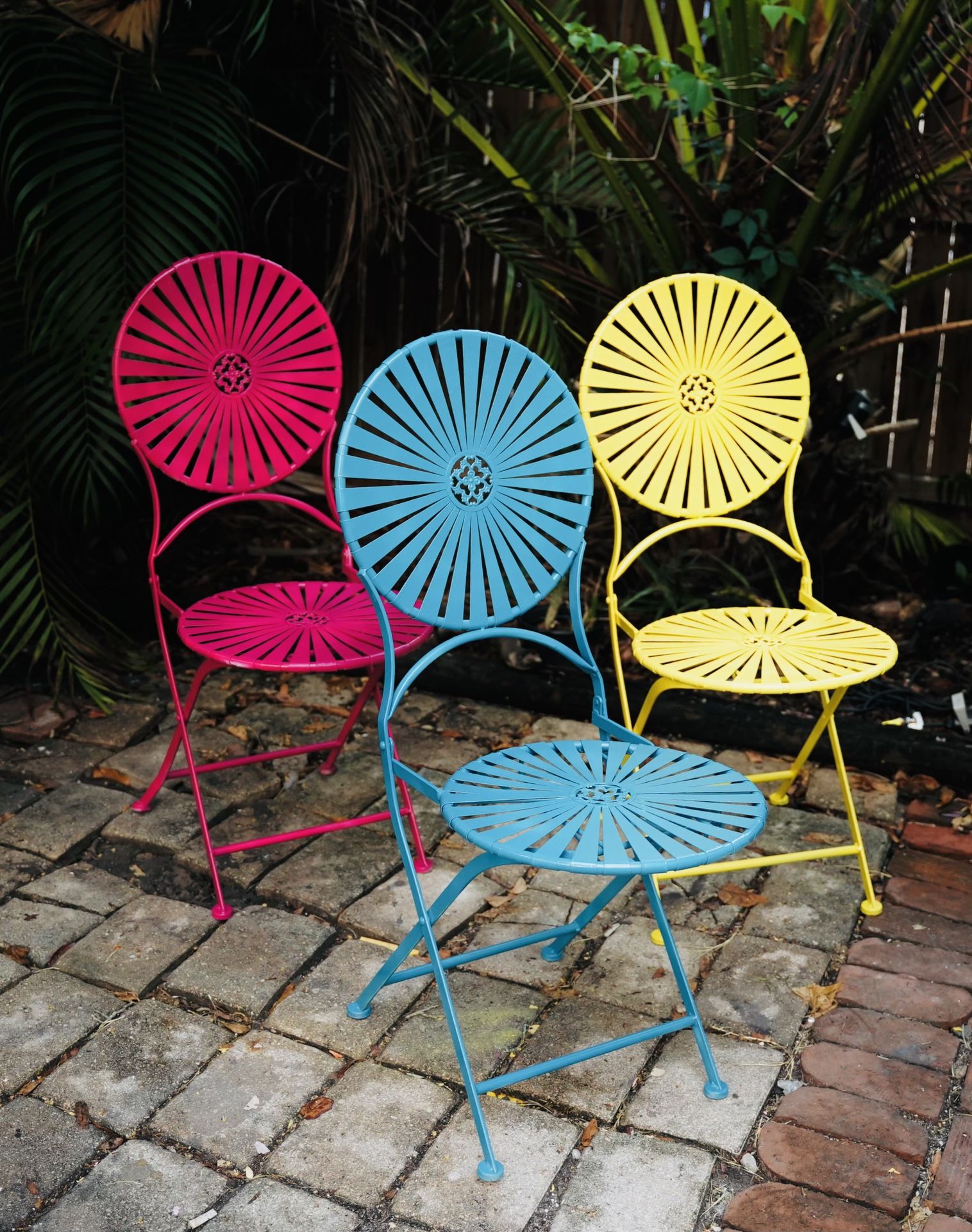 Mid century modern Francois Carre Sunburst Garden Chairs