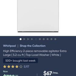 Whirlpool 2 In 1 Washer