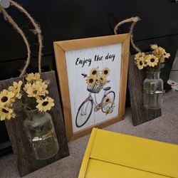 Random Yellow Household Decorations And Kitchen Items