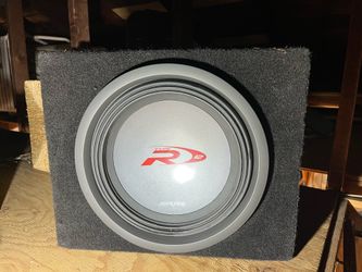 Alpine Type R12 subwoofer in cabinet