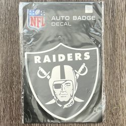 Raiders Emblem Auto Badge Decal, New 4” X 4” 