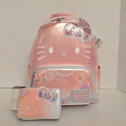 Hello Kitty 50th Anniversary Clear And Cute Cosplay Loungefly Backpack And Wallet