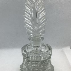 Perfume Bottle Vintage L.E. Smith Pressed Glass 1940’s