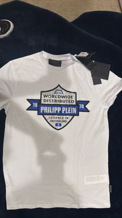 AUTHENTIC Philipp Plein CRYSTAL White Graphic T-Shirt with Tags