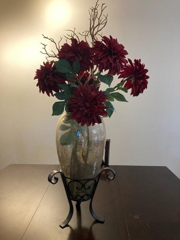 Glass Vase & Flowers