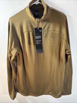 MASSIF PCU Level 2 Grid Fleece Long Sleeve Shirt LARGE REGULAR Coyote Brown