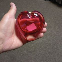 Beautiful Red Glass Heart ❤️ Clean 