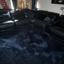 6 Seat Sectional Recliner Couch With USB Plug