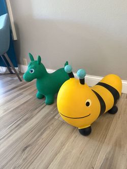 (2) inflatable animal ride-on bouncers - Toddler bouncy